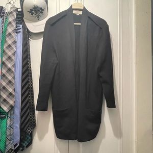 Vintage ST. JOHN Basics By Marie Gray Black Open Front Knit Jacket Sweater